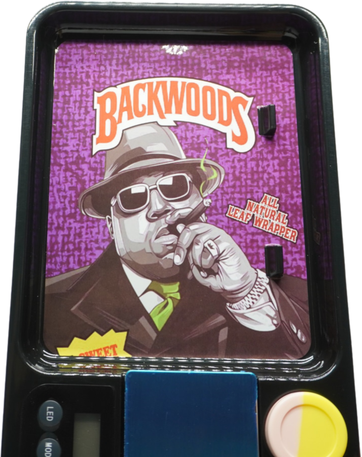 Backwood Glow Rolling Tray & Scale Combo Cannabliss Clouds Smoke Shop