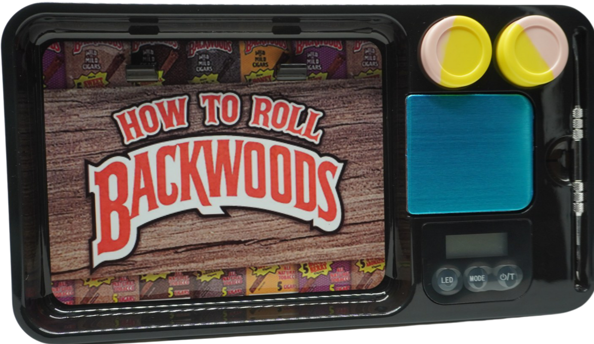 Backwood Glow Rolling Tray & Scale Combo Cannabliss Clouds Smoke Shop