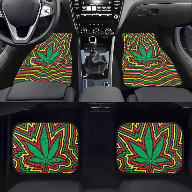 Rasta Leaf Car Floor Mats