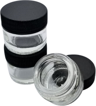 Load image into Gallery viewer, Glass Concentrate Jar (Black Ridged Lid)