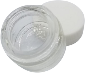 Glass Concentrate Jar (White Ridged Lid)