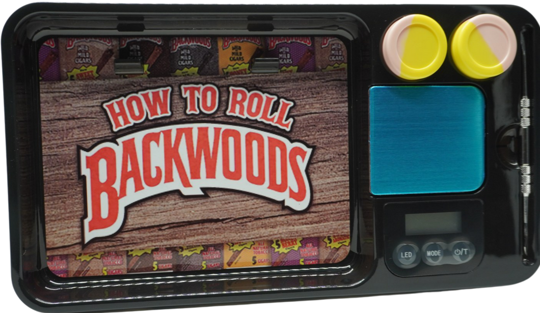Backwood Glow  Rolling Tray & Scale Combo