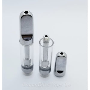 Flat Silver Metal CCELL Cartridge 1ml - CannaBliss Vape Co.