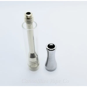 Round Silver Metal CCELL Cartridge 1ml - CannaBliss Vape Co.